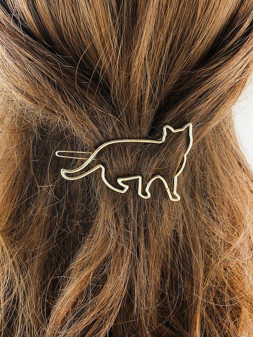 Hair Accessories Minimalist Gold Silver Metal Cat Hairgrips Hair Clips