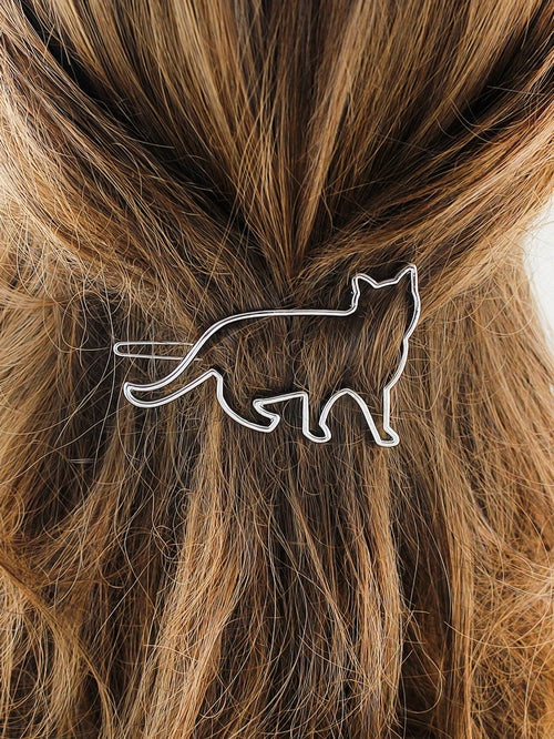 Hair Accessories Minimalist Gold Silver Metal Cat Hairgrips Hair Clips