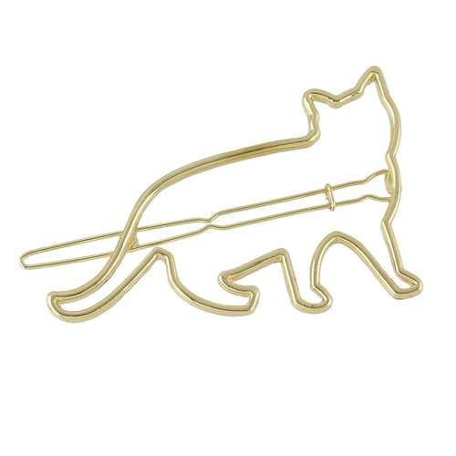 Hair Accessories Minimalist Gold Silver Metal Cat Hairgrips Hair Clips