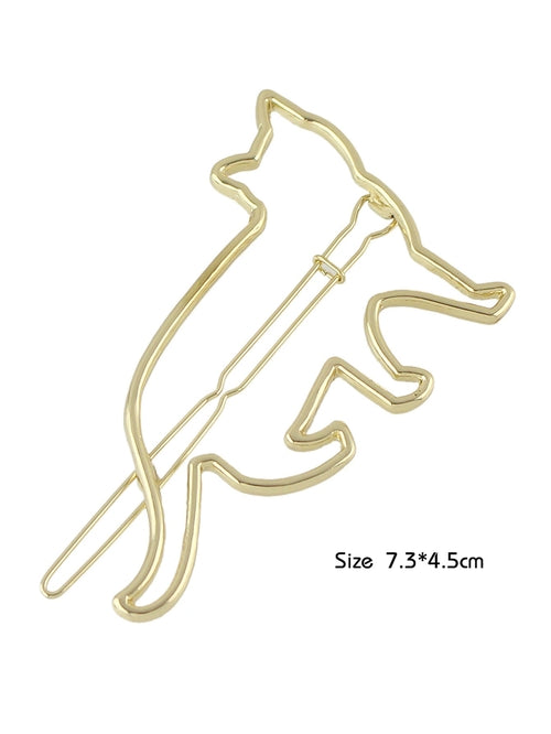 Hair Accessories Minimalist Gold Silver Metal Cat Hairgrips Hair Clips