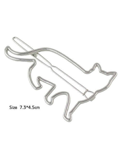 Hair Accessories Minimalist Gold Silver Metal Cat Hairgrips Hair Clips