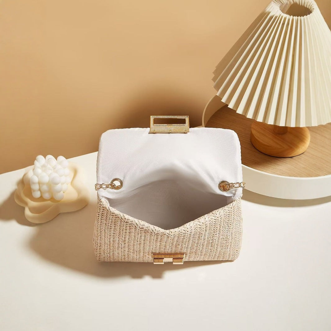 Sweet Style Straw Chain Shoulder Bag Crossbody Bag 2026