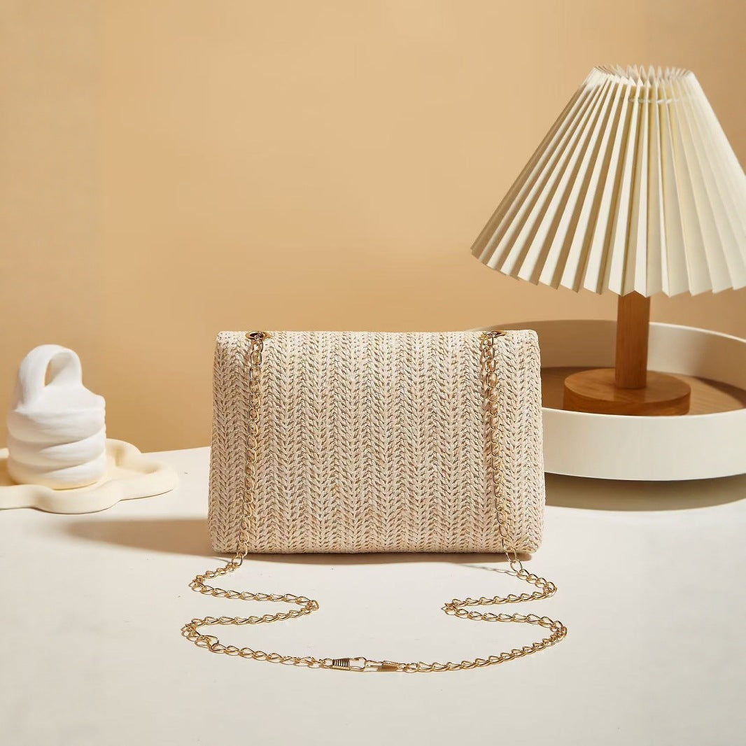 Sweet Style Straw Chain Shoulder Bag Crossbody Bag 2026