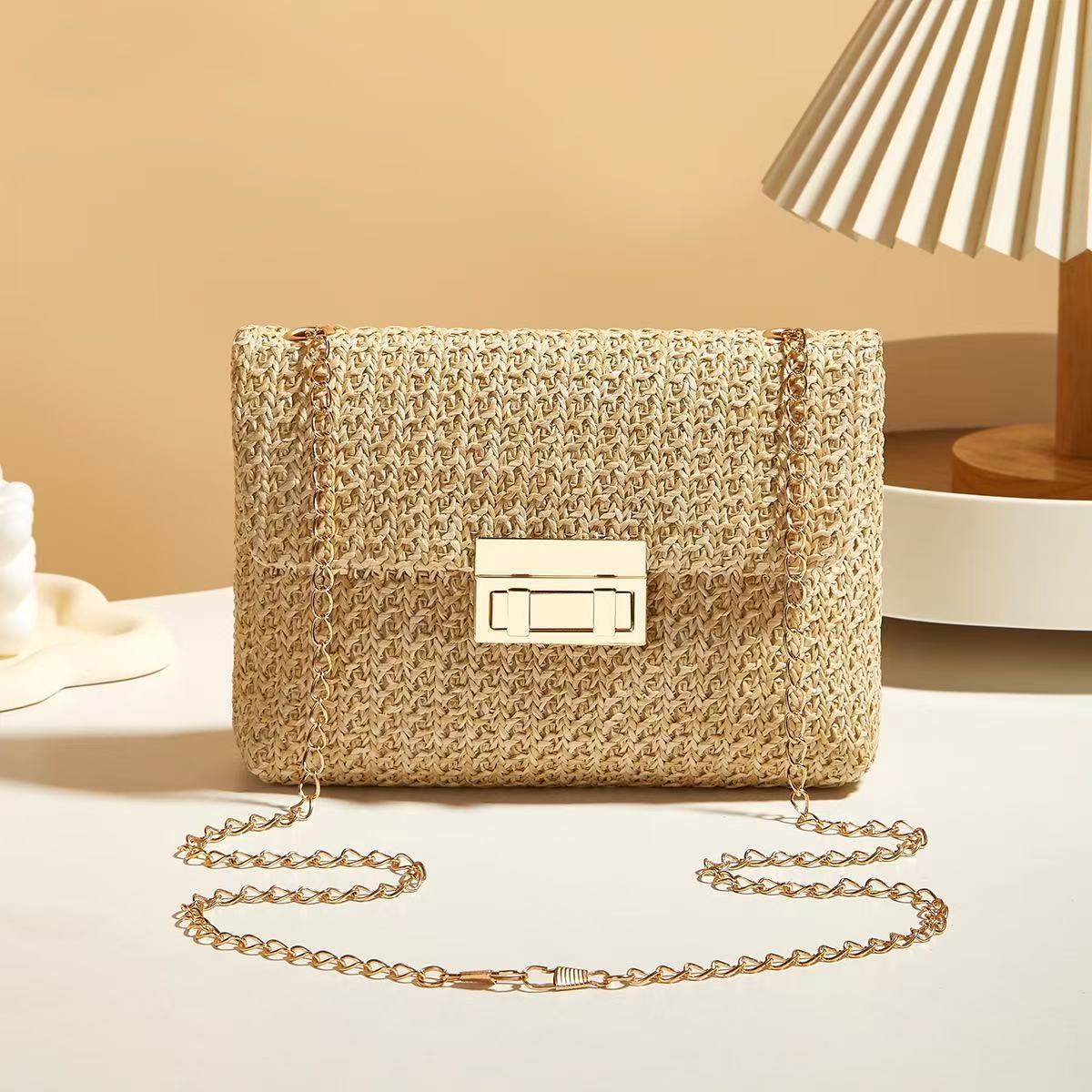 Sweet Style Straw Chain Shoulder Bag Crossbody Bag 2026