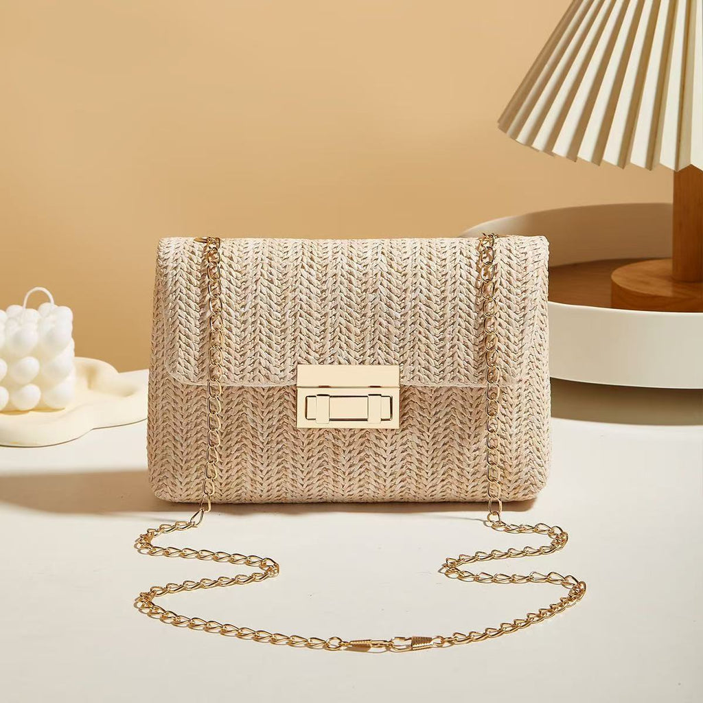 Sweet Style Straw Chain Shoulder Bag Crossbody Bag 2026