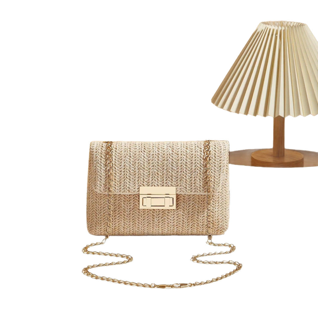 Sweet Style Straw Chain Shoulder Bag Crossbody Bag 2026