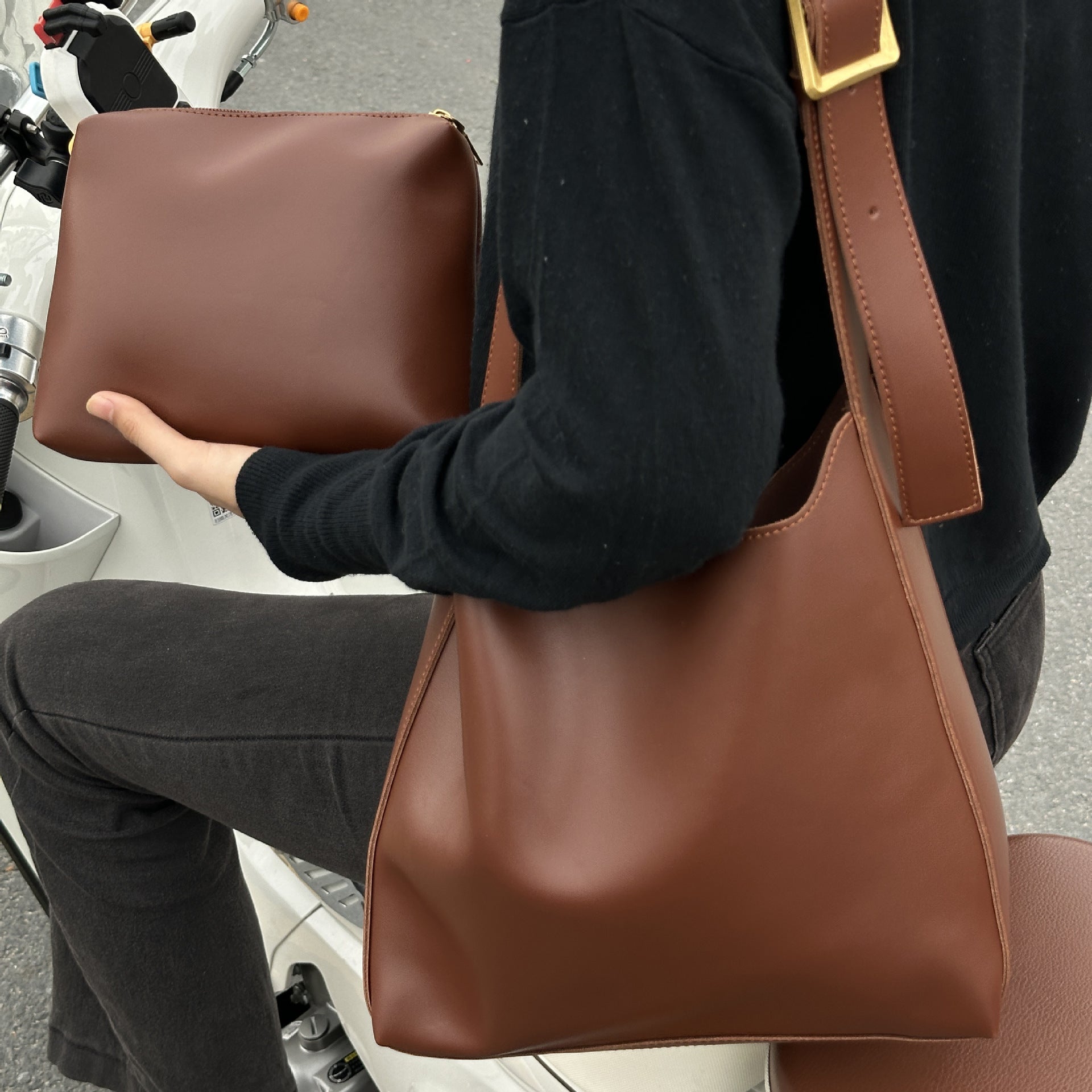 handbag New Fashion bucket Large Capacity Simple Casual double piece