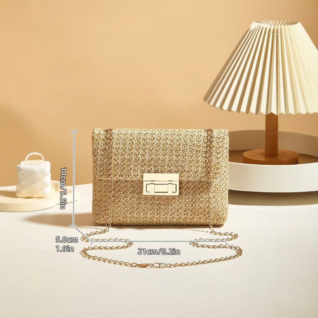 Sweet Style Straw Chain Shoulder Bag Crossbody Bag 2026