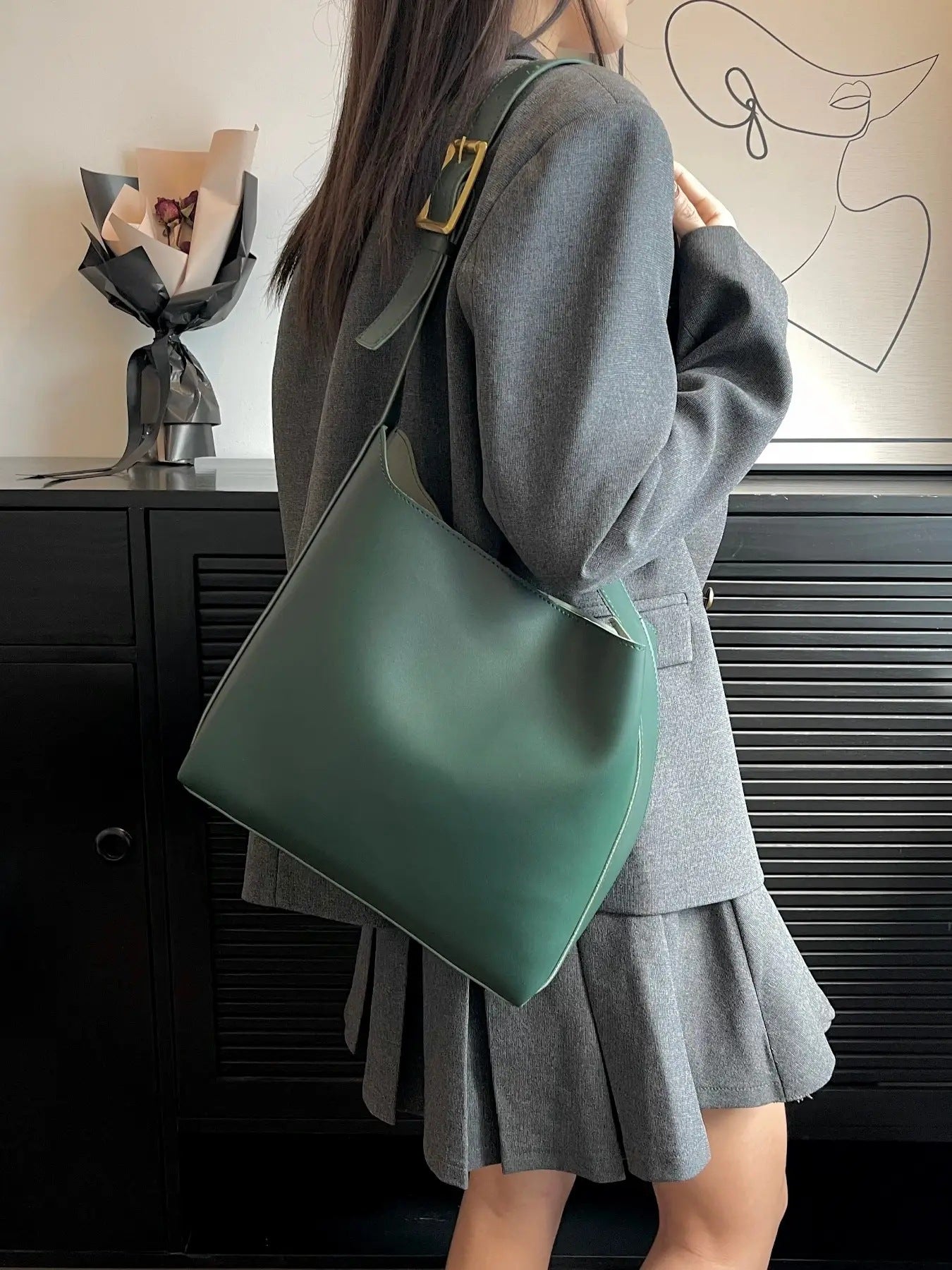handbag New Fashion bucket Large Capacity Simple Casual double piece