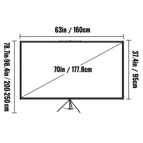 Portable 70" Tripod Projector Screen